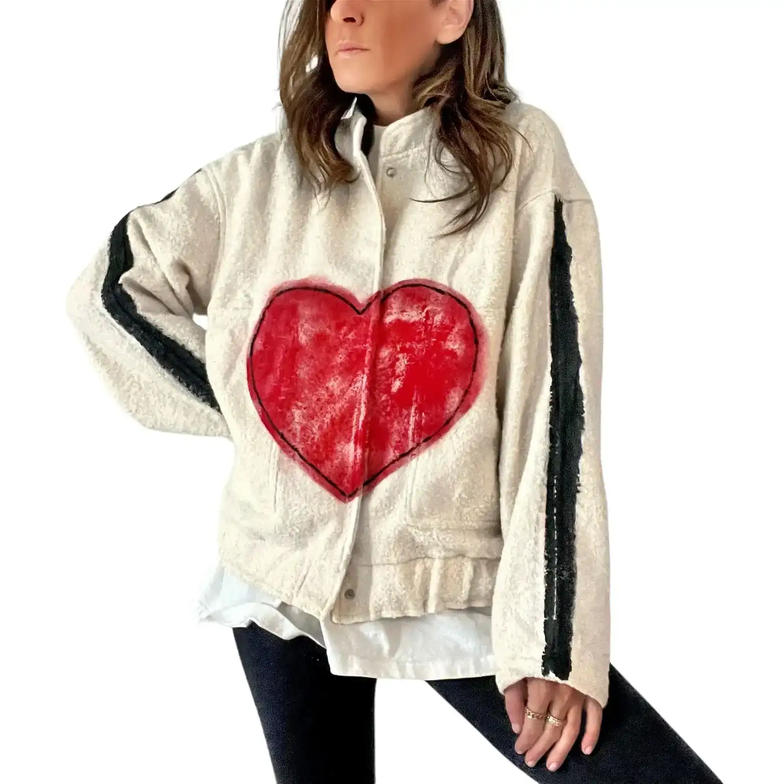 Image of 'Kind Heart' Painted Jacket