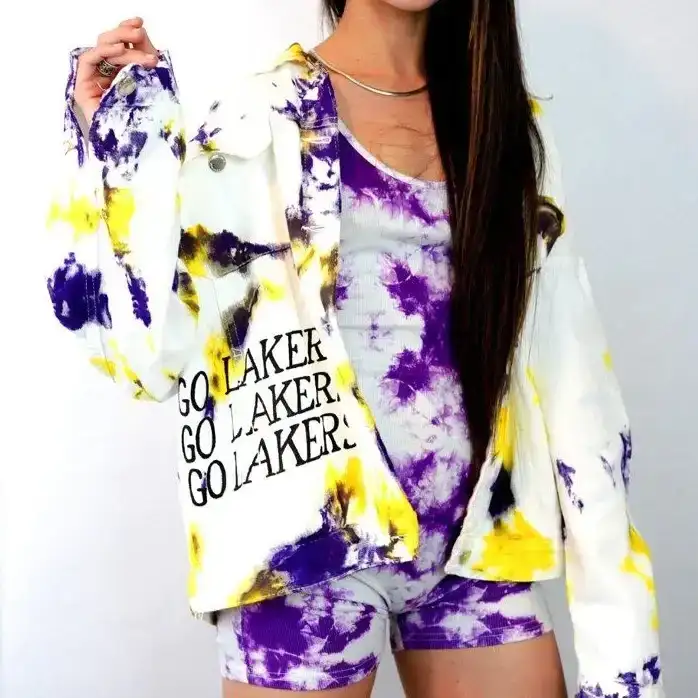 Image of 'GO LAKERS' DENIM JACKET - WOMEN