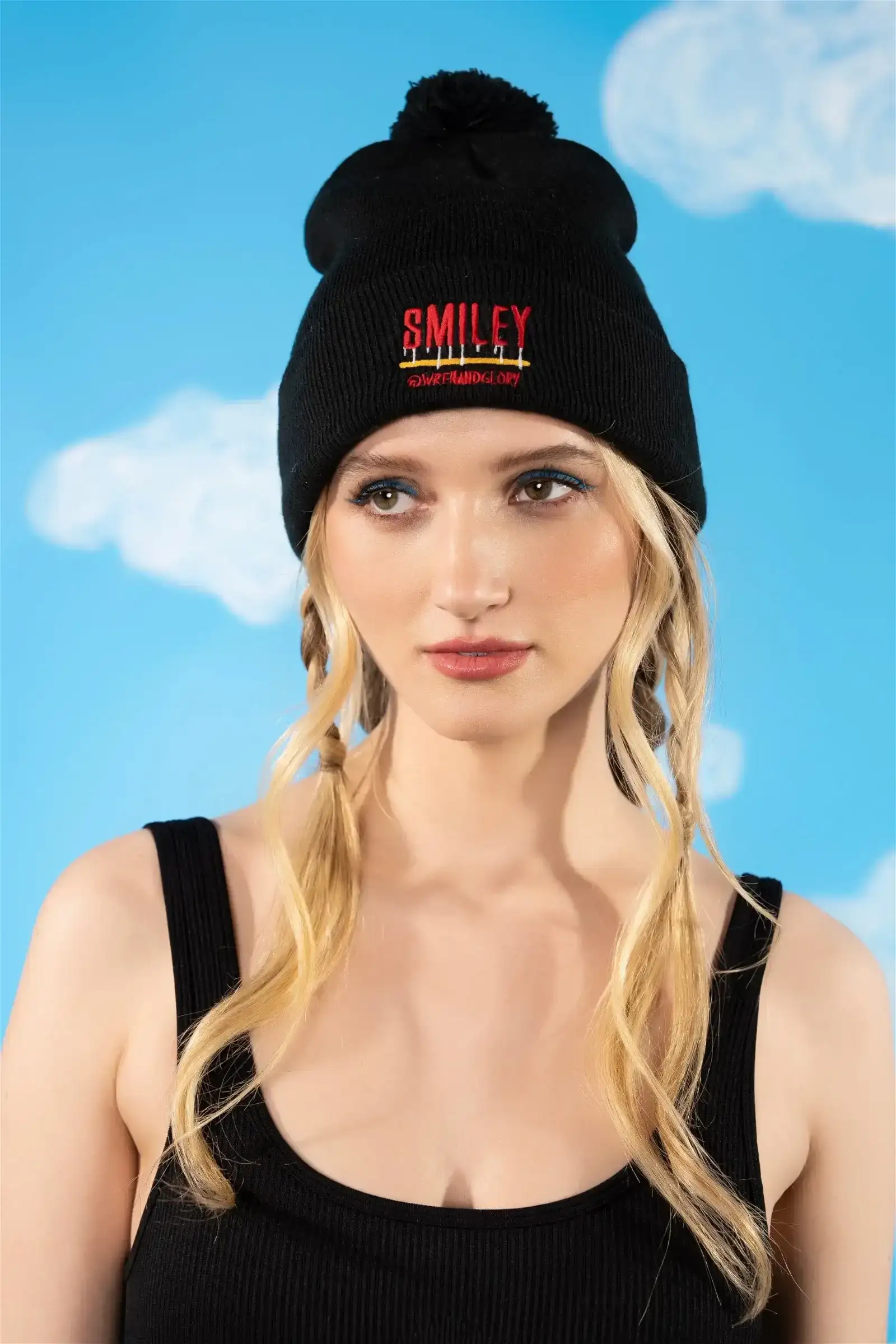 Image of 'The Smiley Beanie' Embroidered Hat