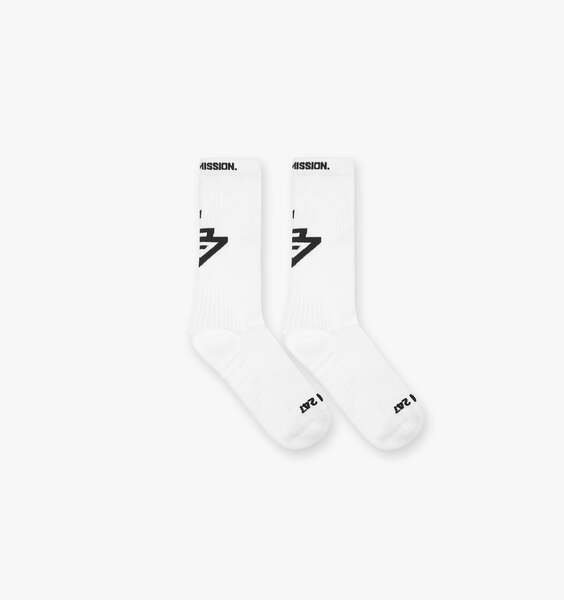 247 Logo Socks - White