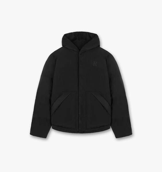 Hooded Puffer Jacket - Jet Black