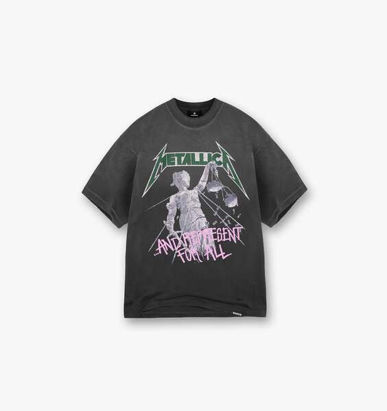 Represent X Metallica™️ Justice T-Shirt - Stained Black