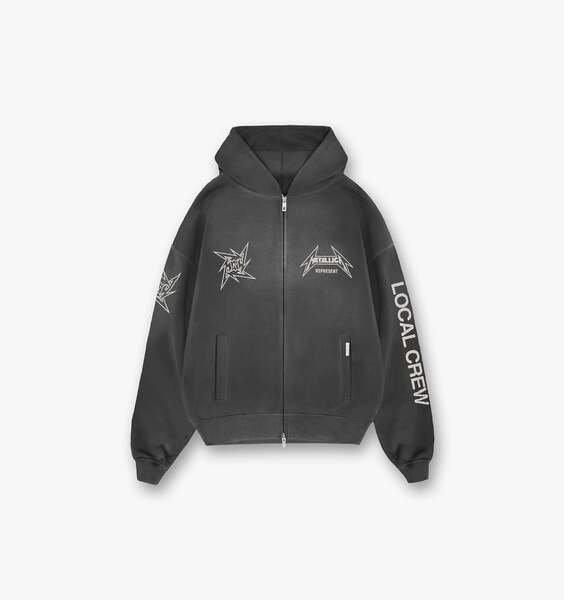 Represent X Metallica™️ Local Crew Zip Hoodie - Stained Black