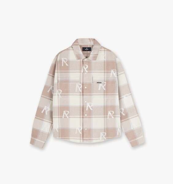 All Over Initial Flannel Shirt - Cashmere