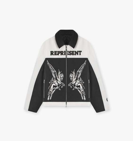 Powered By Represent Motor Jacket - Black Vintage White