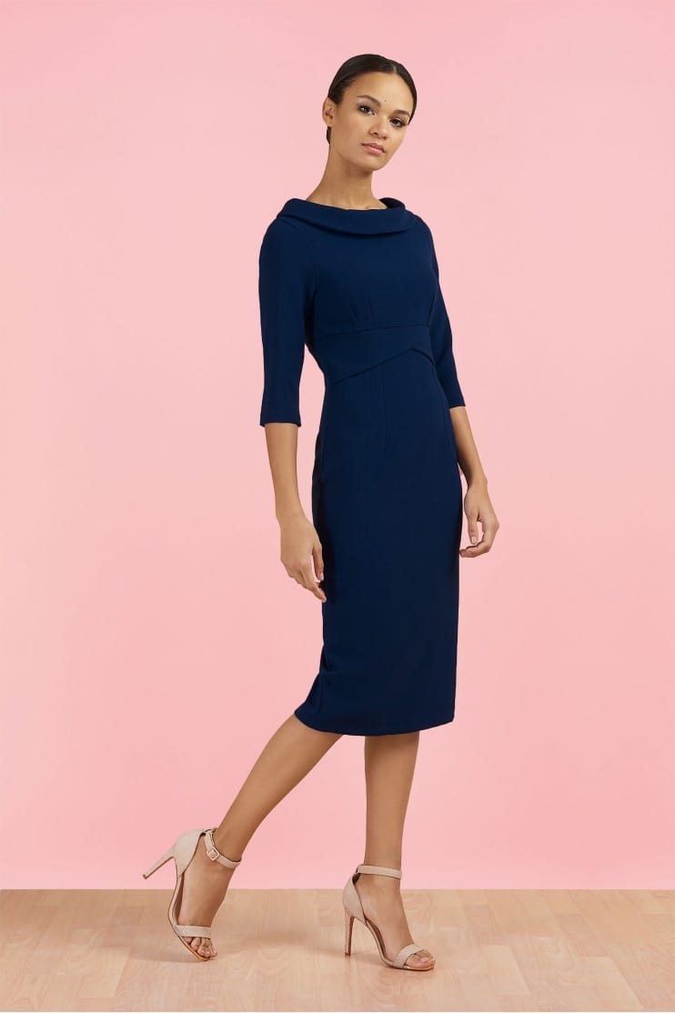 Kennedy Roll Collar Pencil Dress