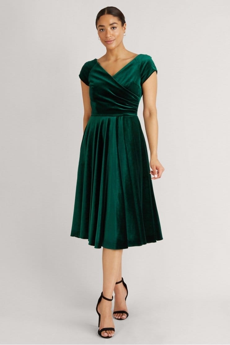 Hourglass Velvet Swing Dress