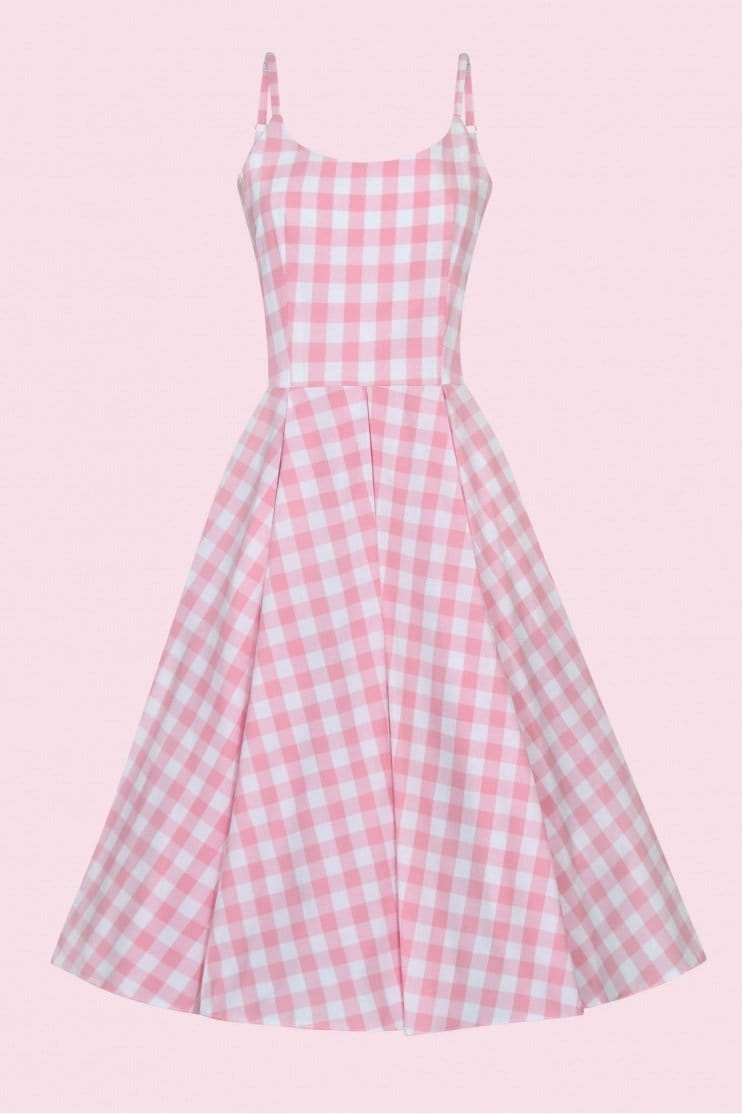 Priscilla Large Gingham Cotton Midi Dress 