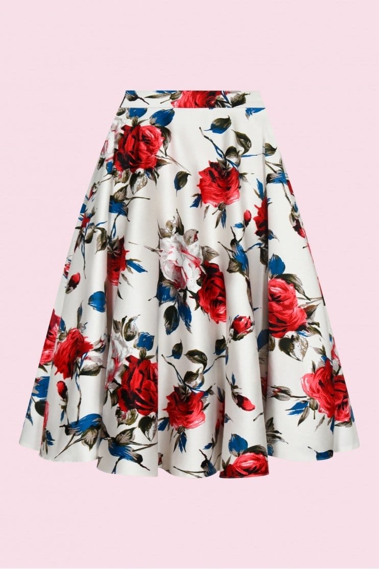 Carmen Rose Print Circle Skirt 