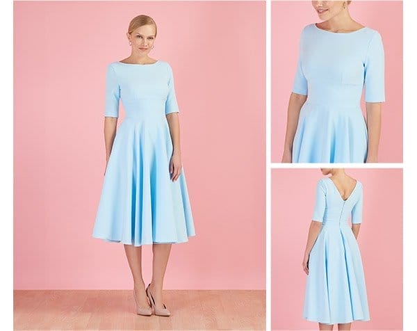 the hepburn mid sleeve swing dress