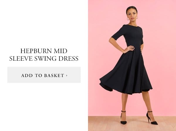 hepburn mid sleeve swing dress | add to basket