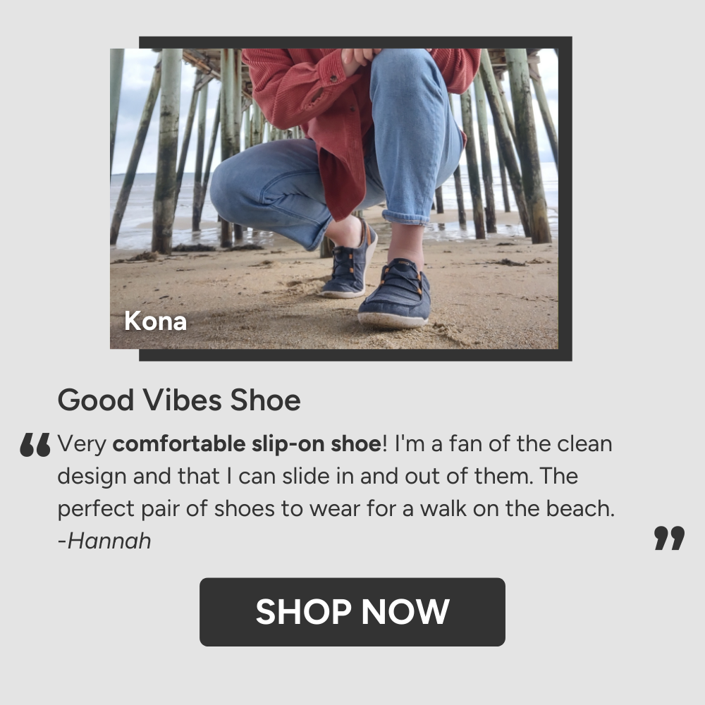 Good Vibes Shoe. Very comfortable slip-on shoe! I'm a fan of the clean design and that I can slide in and out of them. The perfect pair of shoes to wear for a walk on the beach. -Hannah