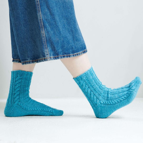 Patons Toe-Up Cabled Socks
