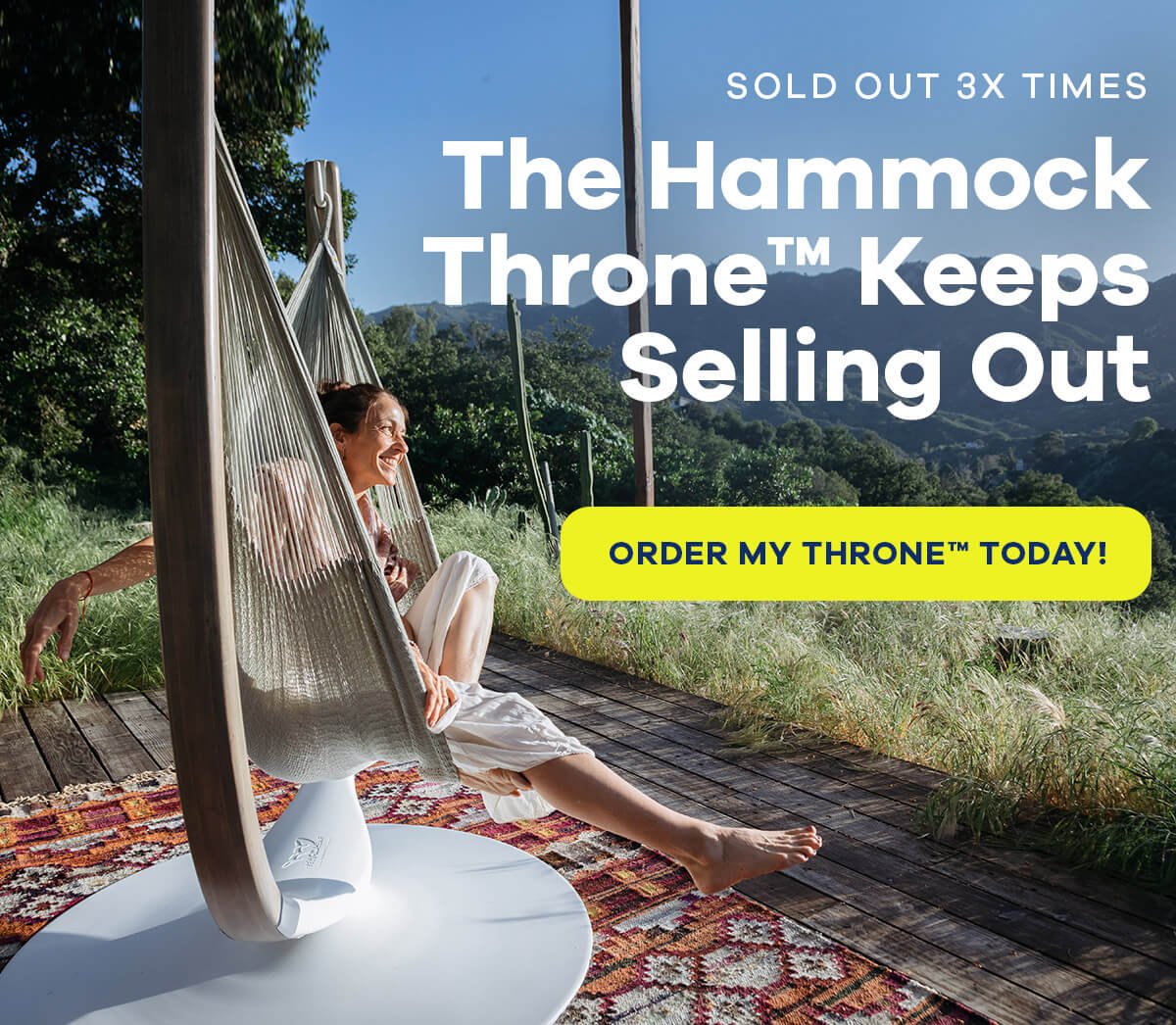 SOLD OUT 3X TIMES The Hammock Throne™ Keeps Selling Out ORDER MY THRONE™ TODAY!