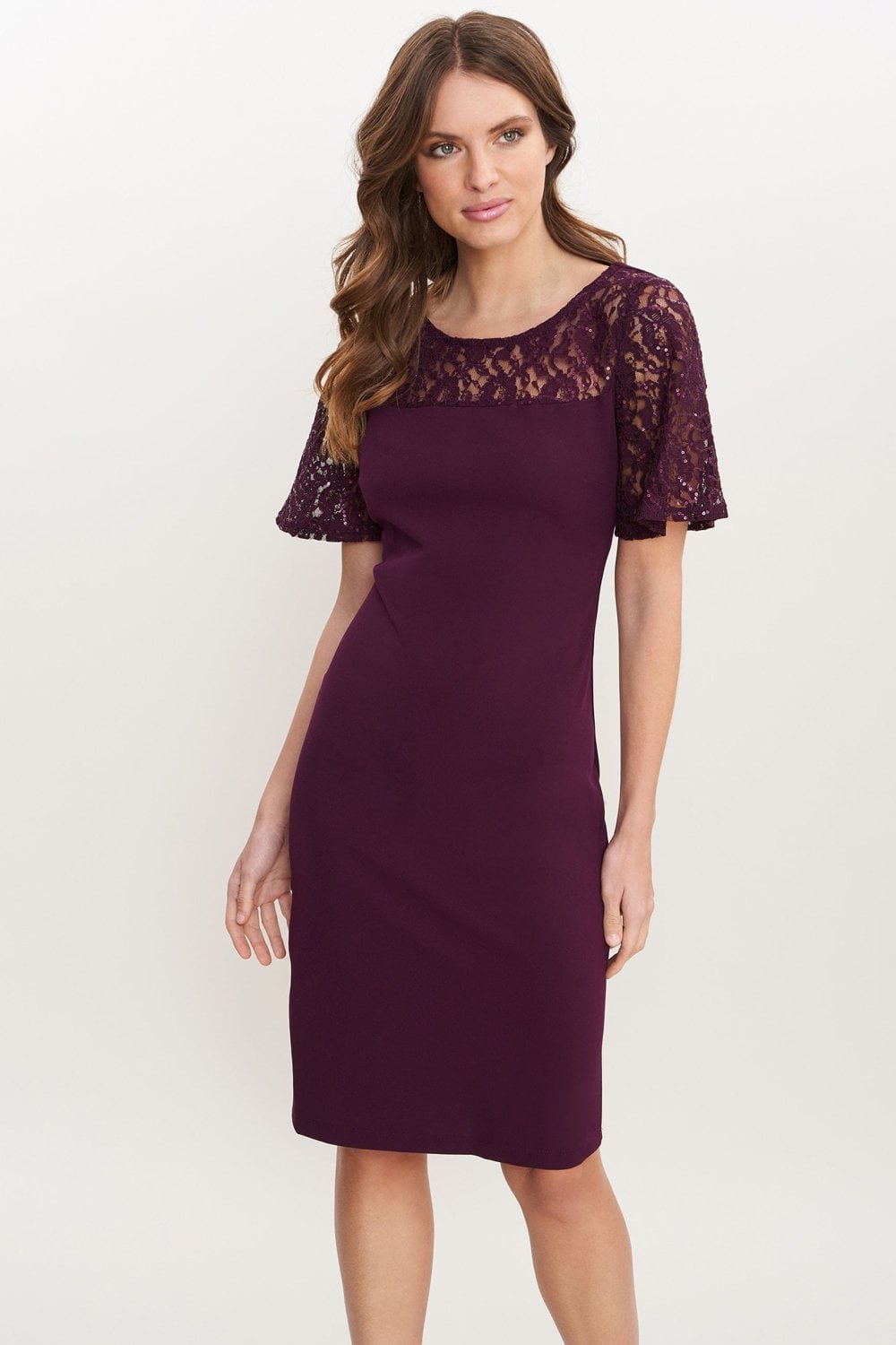 Image of Imola Lace Cocktail Dress With Embroidered Yoke