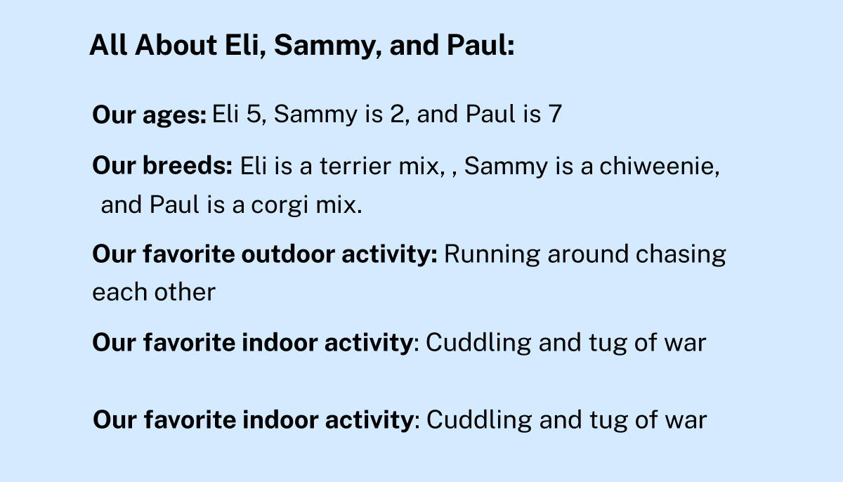 All about Paul, Eli and Sammy