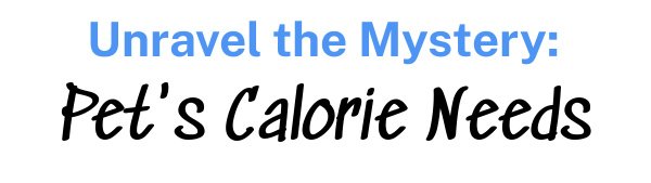 Unravel the mystery: pet's calorie needs