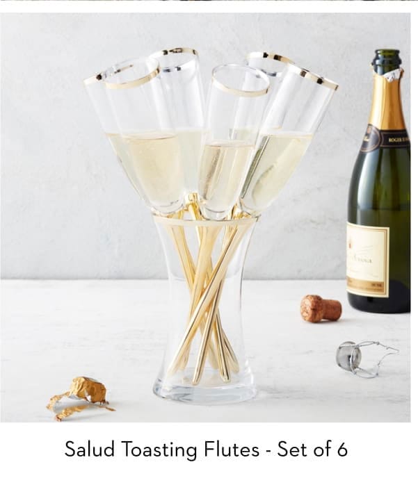 Salud Toasting Flutes - Set of 6