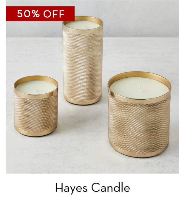 Hayes Candle 50% Off