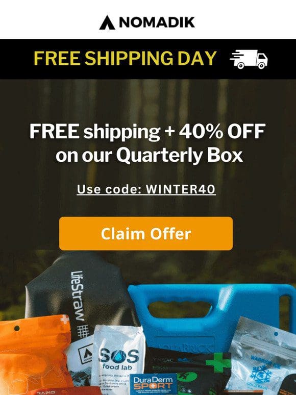 ⚠️FREE SHIPPING DAY + 40% OFF Quarterly