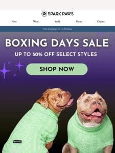 Restock + Boxing Day Sale: Up to 50% Off Storewide