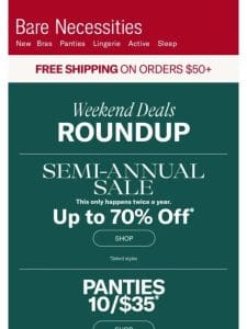 ‘Tis The Weekend: Semi-Annual Sale， Hanky Panky Sale & More