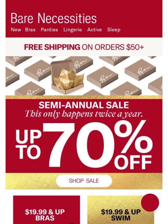 It’s Here， Semi-Annual Sale: Up To 70% Off