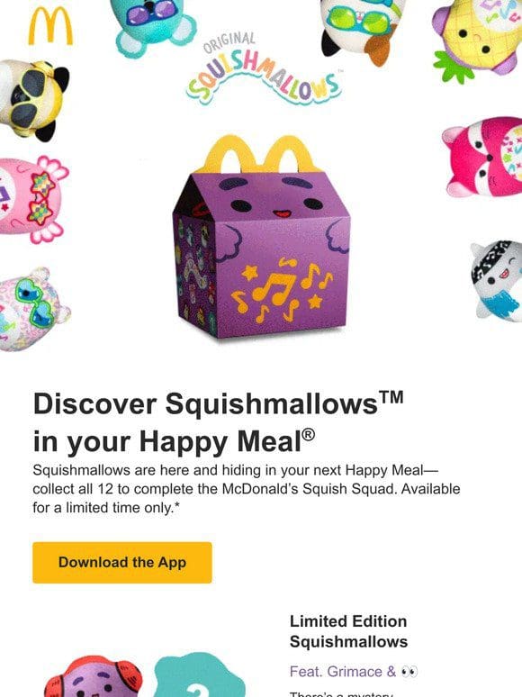 NEW: Happy Meal® + Squishmallows™ ​