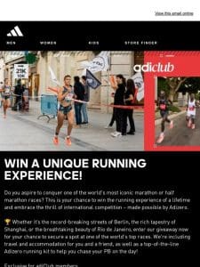 Win a unique running experience with Adizero!  ‍♀️ ‍♂️
