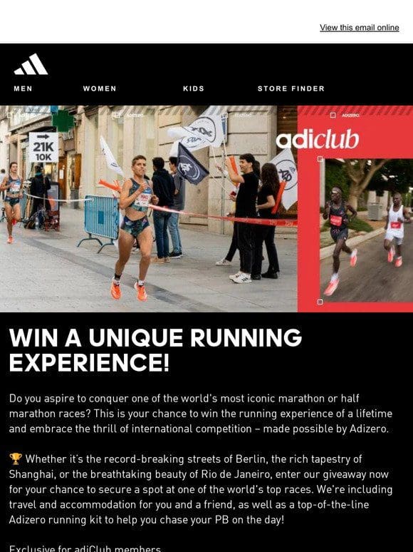 Win a unique running experience with Adizero!  ‍♀️ ‍♂️