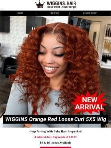 Introducing: New Arrival Orange Red Loose Curl Wigs!