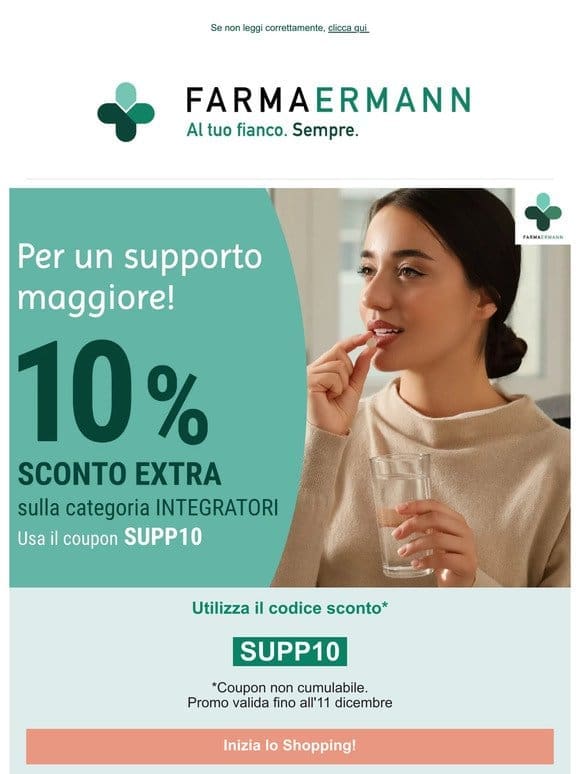 -10% Extra su tutti gli Integratori