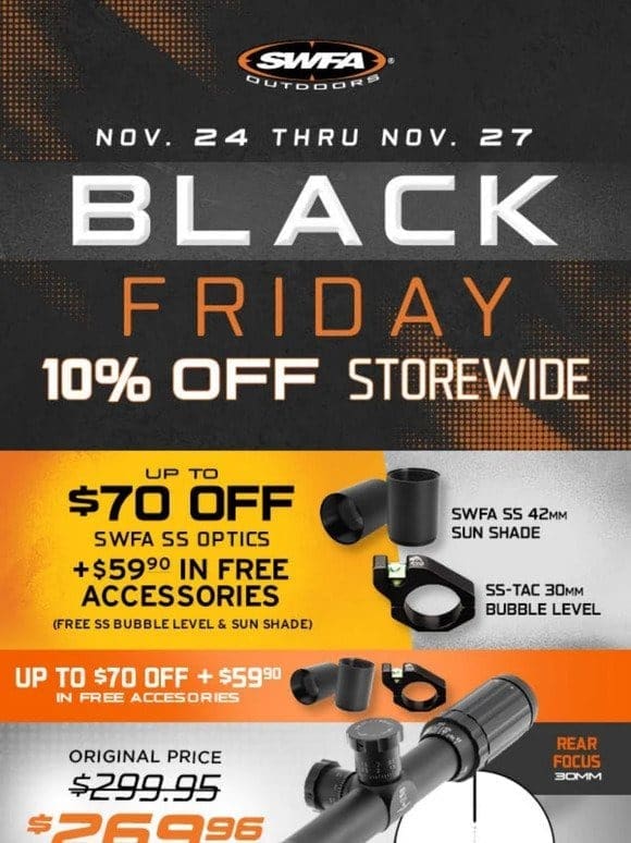 10% OFF + FREE Accessories – Black Friday Sale