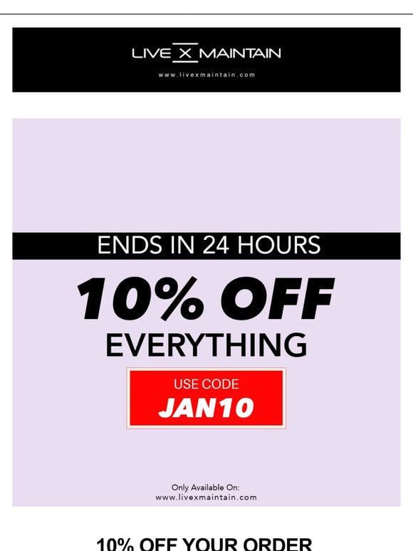 10% Off EVERYTHING + Suitcases ⏰