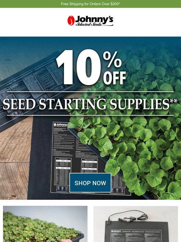 10% Off Seed Starting Supplies