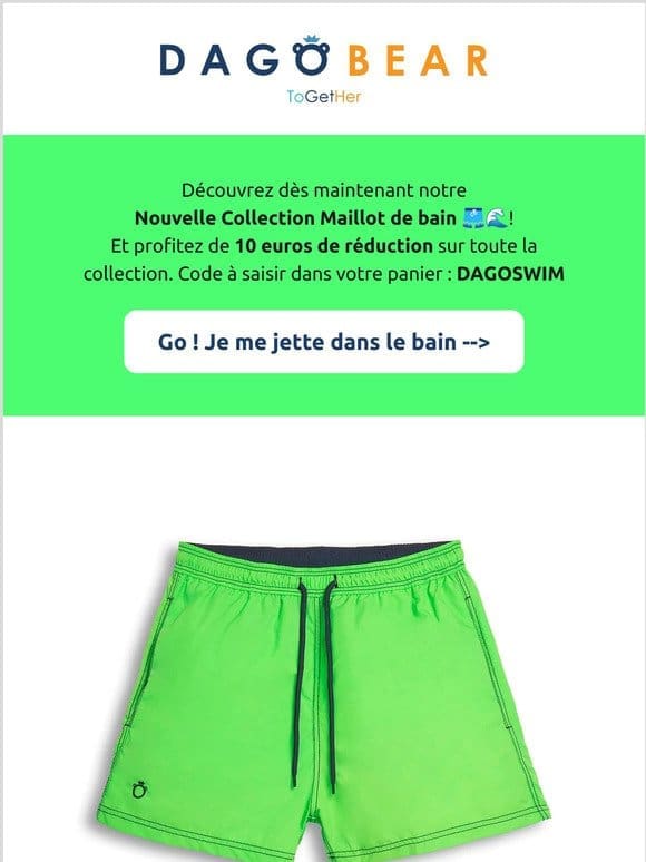 10 euros de réduction sur la collection Maillots de Bain ! Foncez !