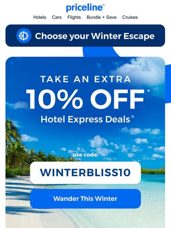 10% off winter escapes  ️