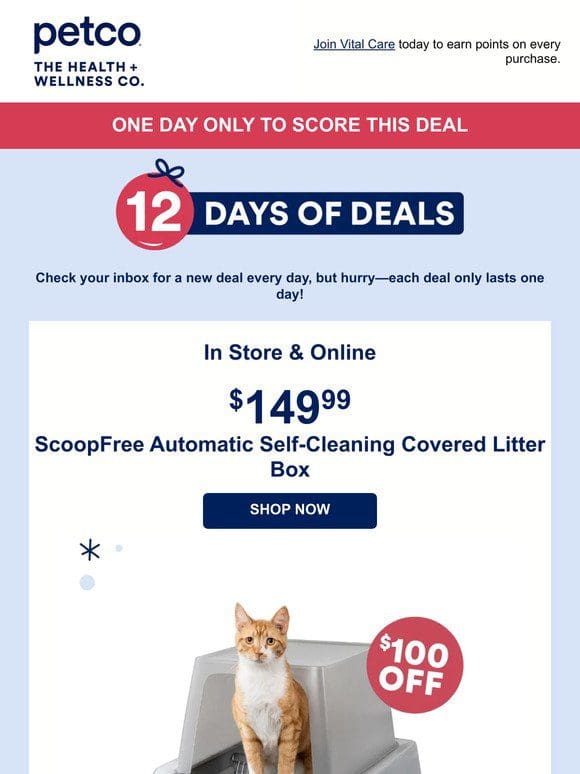 $100 OFF ScoopFree Automatic Self-Cleaning Litter Box