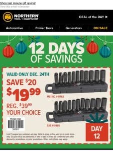 12 DAYS OF SAVINGS: Ends Tonight!