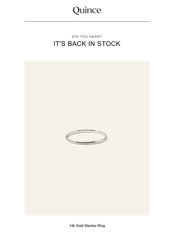 14k Gold Stacker Ring is back in stock