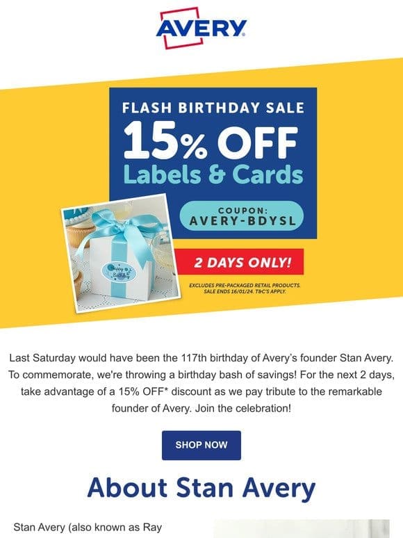 15% Off Birthday Sale – 2 Days Only