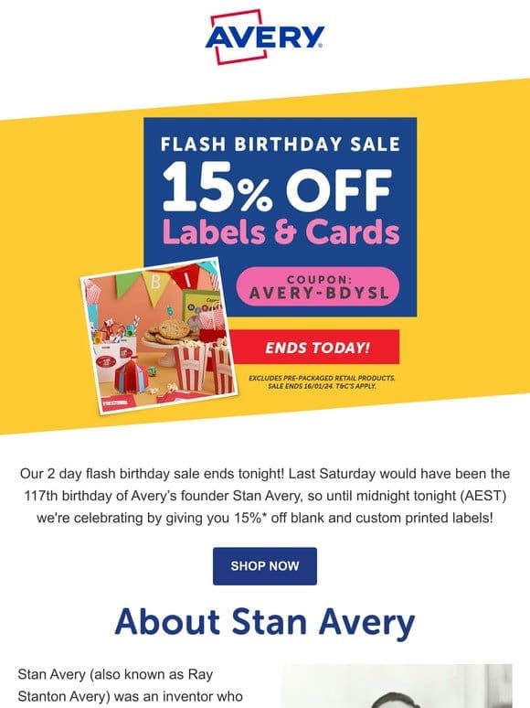 15% Off Flash Birthday Sale – Ends Tonight