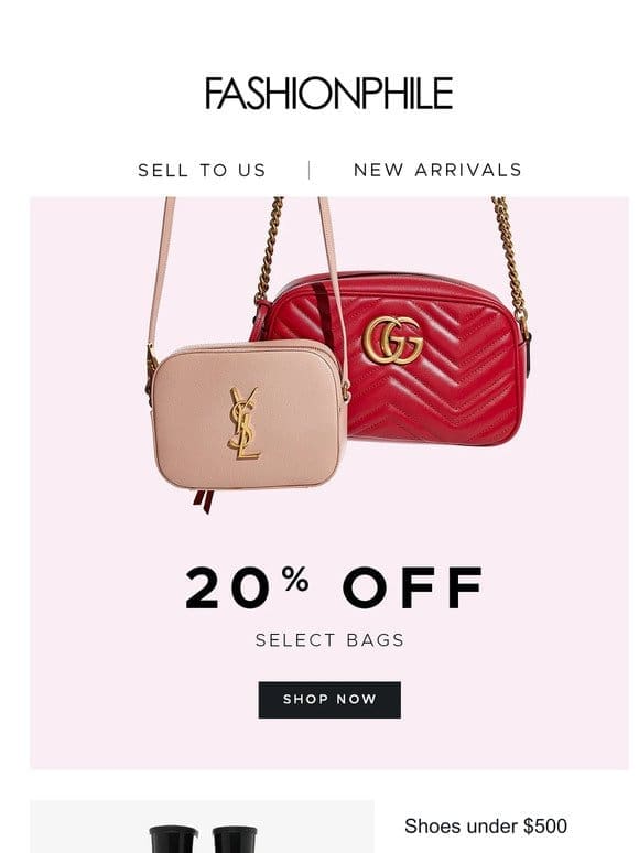20% OFF Select Bags