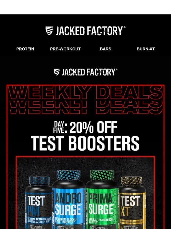 20% OFF TEST BOOSTERS TODAY ONLY