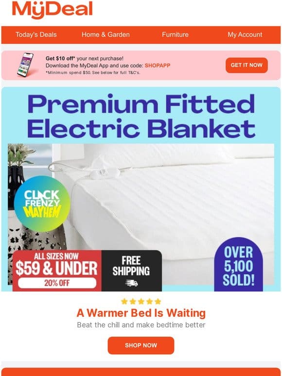 20% Off Premium Electric Blankets