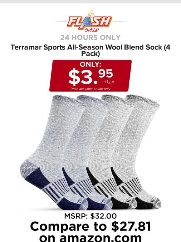 24 HOURS ONLY | TERRAMAR WOOL SOCKS | FLASH SALE