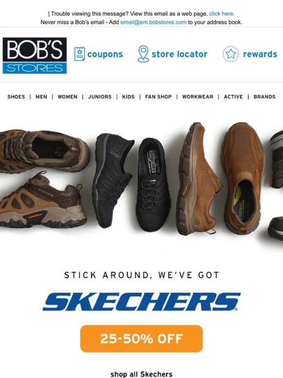 25-50% OFF Skechers Footwear