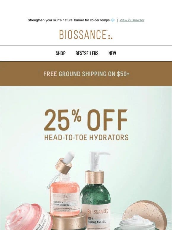 25% off squalane-rich hydration from head-to-toe