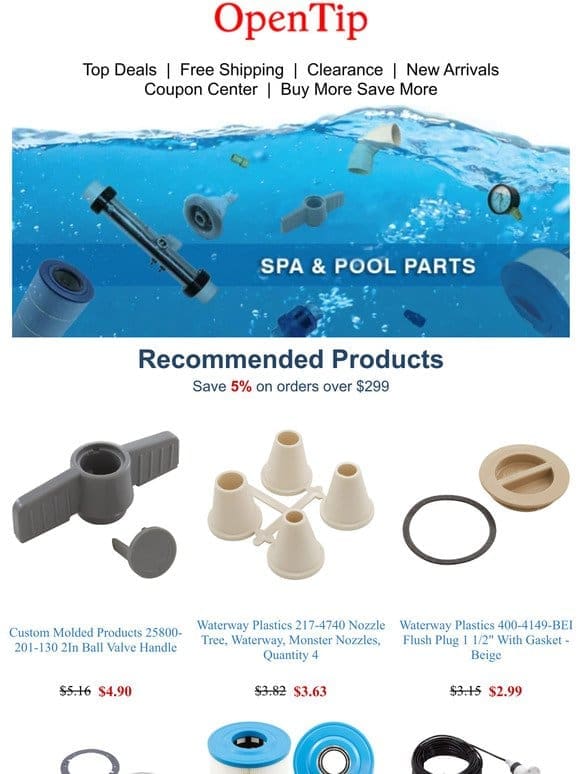 3 DAYS ONLY! Get Offer on Spa & Pool Parts!