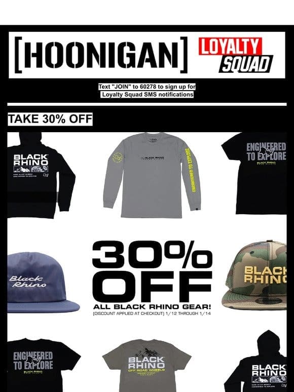 30% OFF > BLACK RHINO GEAR AT HOONIGAN